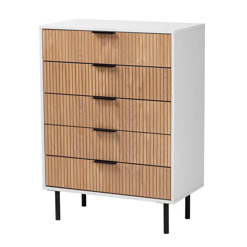 Abdullah Solid Wood 5 - Drawer Accent Chest