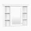Armoire de rangement murale 35 po x 28 po avec porte miroir, armoire de salle de bain moderne avec miroir, armoire à pharmacie avec 6 tablettes ouvertes-26920125