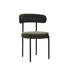 Chaises de salle à manger Boucle (2), conception moderne avec tissu en velours lisse et pieds en métal de 2 chaises, pattes de coussin, style pour salon de beauté, Villa, autres espaces-459628976