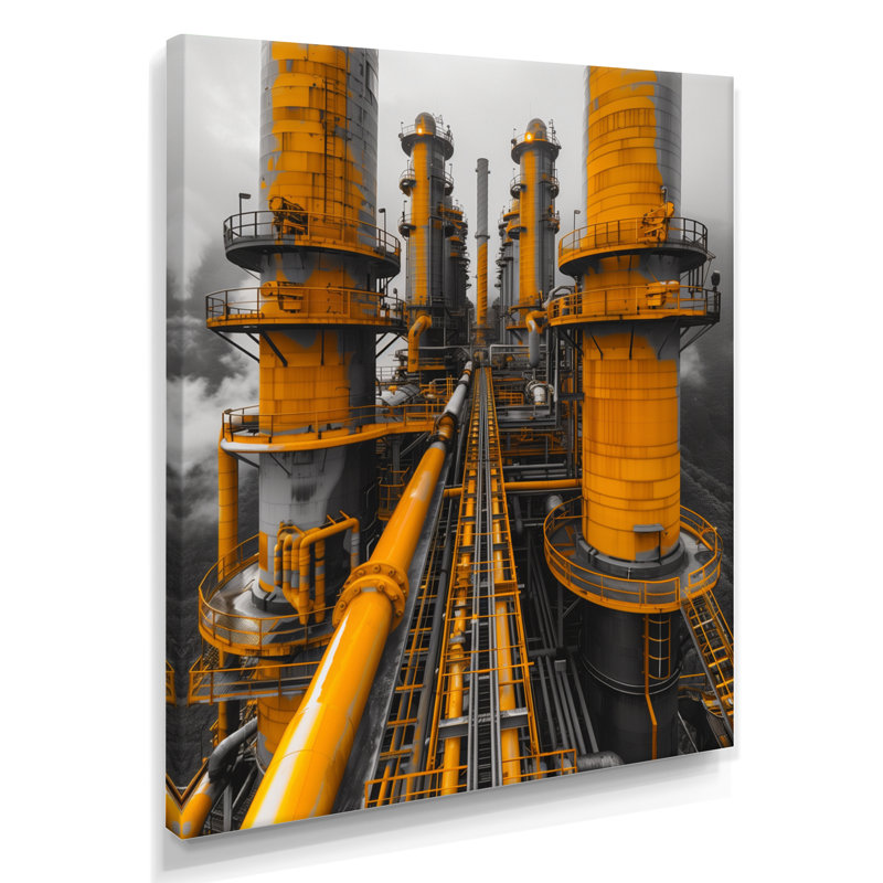 Shaver - Factories, art mural, Toile tendue, H 32 po x l 16 po