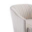 Fauteuil demi-tonneau rembourré à rayures