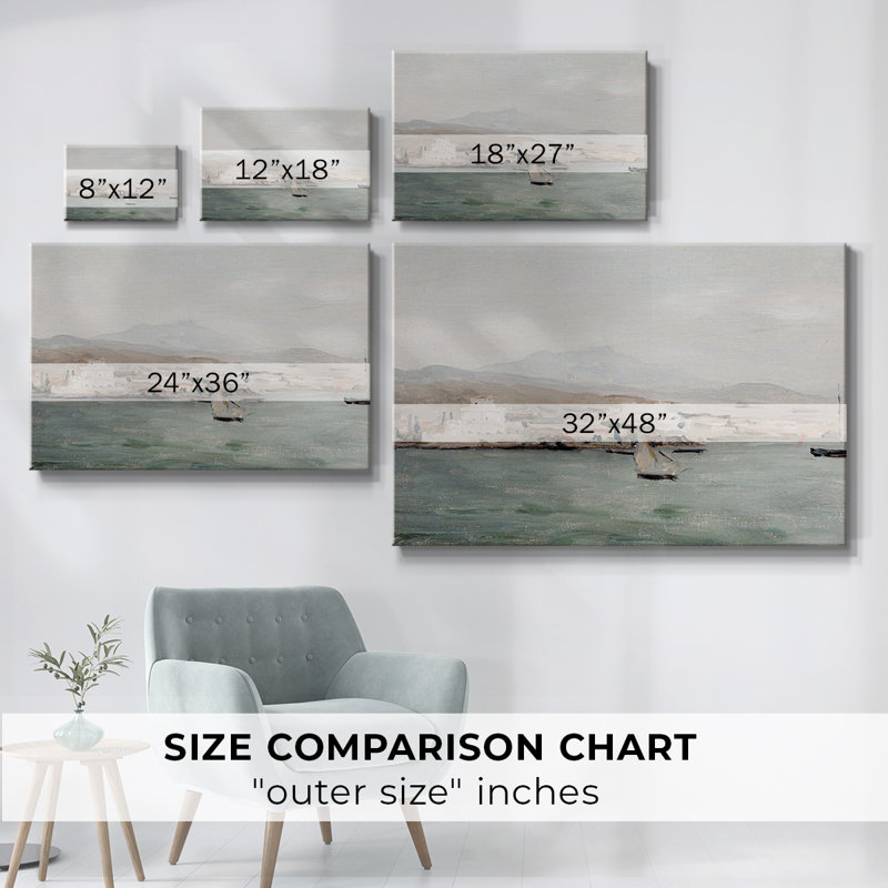 Impression nautique rétro-CL, Toile tendue, H 13 po x l 19 po