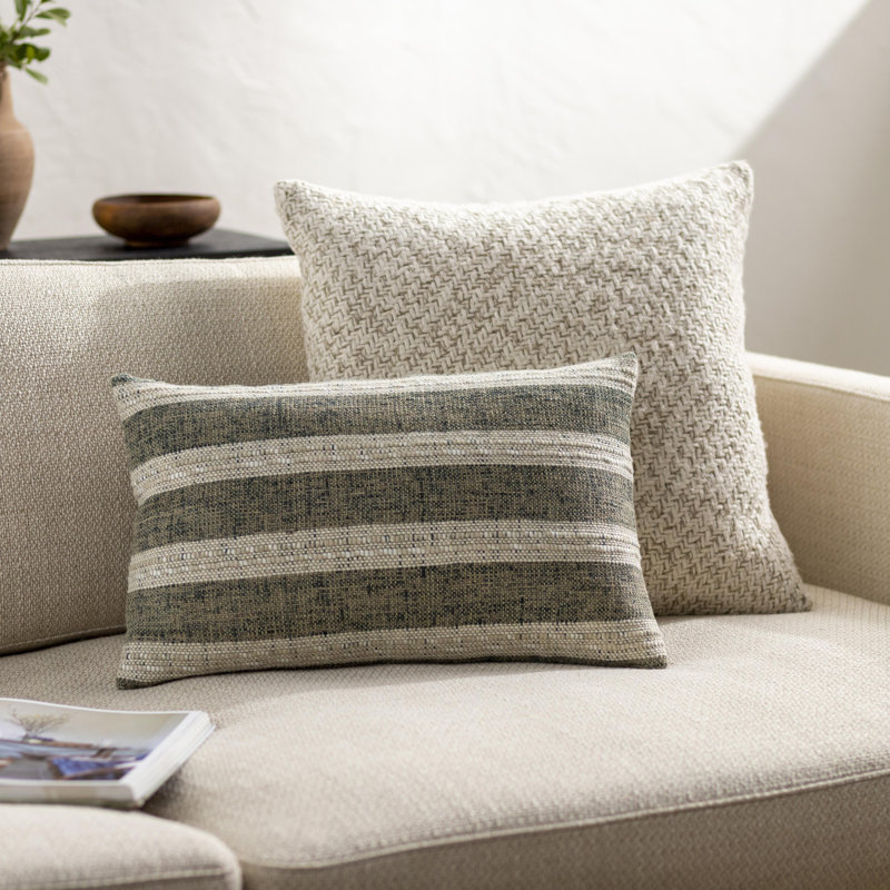 Zandra Savion Striped Pillow, Polyester/Polyfill, 13" x 20", Rectangular