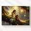 "Firefly Forest Fairy", lecture d'art sur toile, "Spirit on Mossy Branch"-558589472