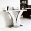 Console scintillante en forme de V avec effet miroir, stable et facile à installer, idéale pour les espaces de vie et les entrées. Dimensions : profondeur 100,3 cm, largeur 29,3 cm, hauteur 80,2 cm. Base stable.