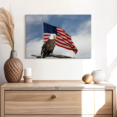 Drapeau américain perché