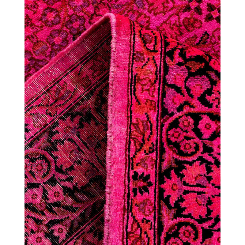 Tapis rose noué à la main de conception unique Holsworth - rose
