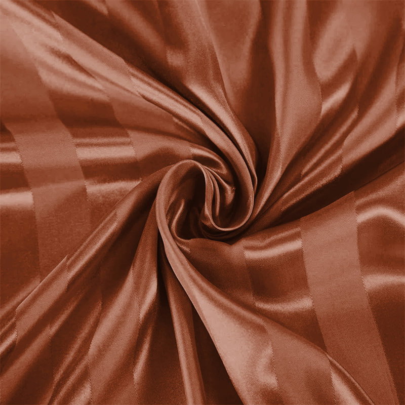 Premium Stripe Fitted Sheet - Deep Pocket, Wrinkle-Free, Ultra Soft Microfiber Bed Sheet, Single (3'), Rust Striped