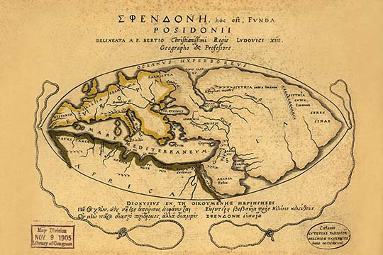 «Dionysius in the World Traveled by the Greeks» par Bertius, impression, 20 po x 30 p