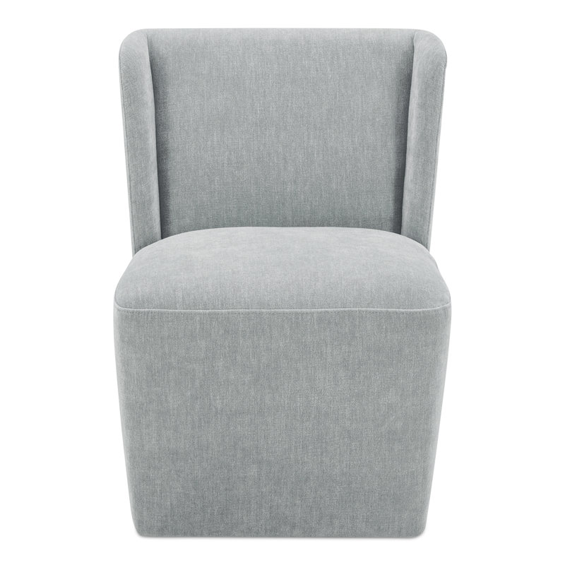 Corabeth Upholstered Rolling Dining Chair, Capri Sapphire