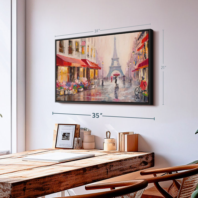 «Rainy Paris, reproduction sur toile», H 21 po x l 31 po