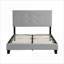 Base de lit plateforme en bois pour grand lit avec tête de lit capitonnée Lumières DEL - aucun sommier nécessaire, gris