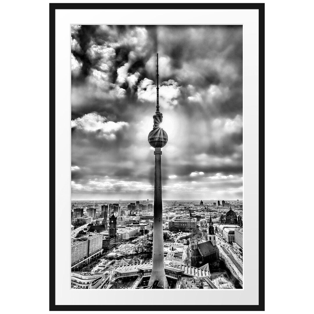 Gerahmtes Poster Großstadt Fernsehturm Berlin City