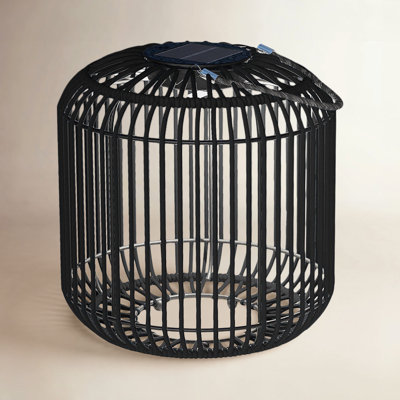 Rattan Outdoor Lantern with Rope Handle