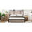 Full Size Bed Frame, Metal And , With Storage, Led Lighting, Type - C Charging, Retro Style, Stable Build Frame Headboard, 2 Ports, Under Antique Grey Metal, Quiet-1188790849