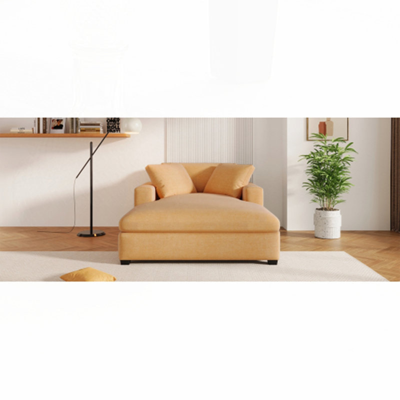 Tissu doux surdimensionné pour méridienne, Polyester jaune