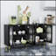 Buffet moderne avec portes en acrylique, armoire de rangement autoportante pour cuisine, salle à manger, salon, couloir, bureau, noir
