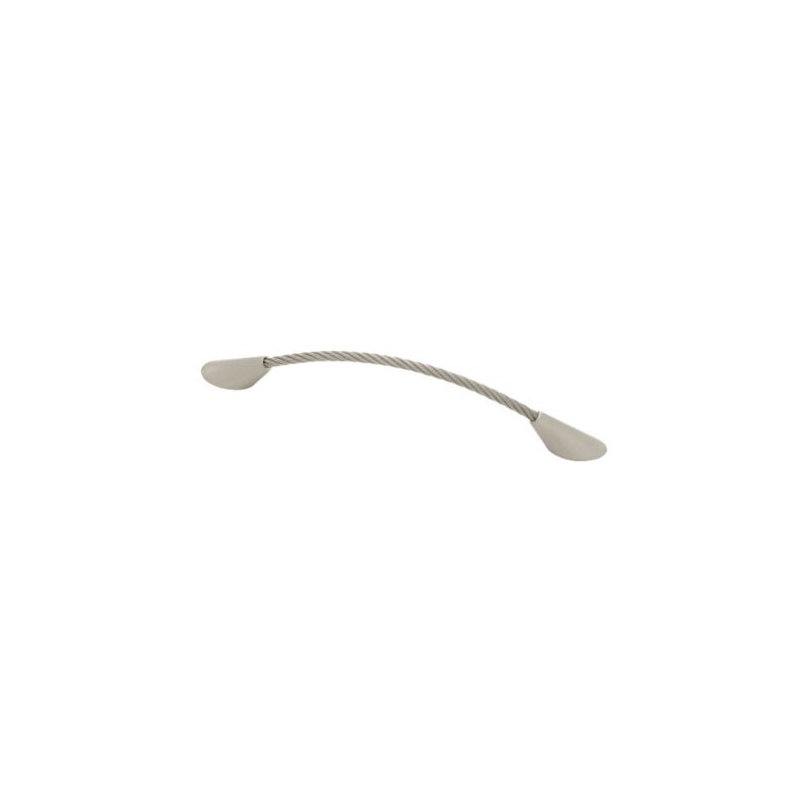 Poignée 5 po moderne torsadée individuelle nickel satiné