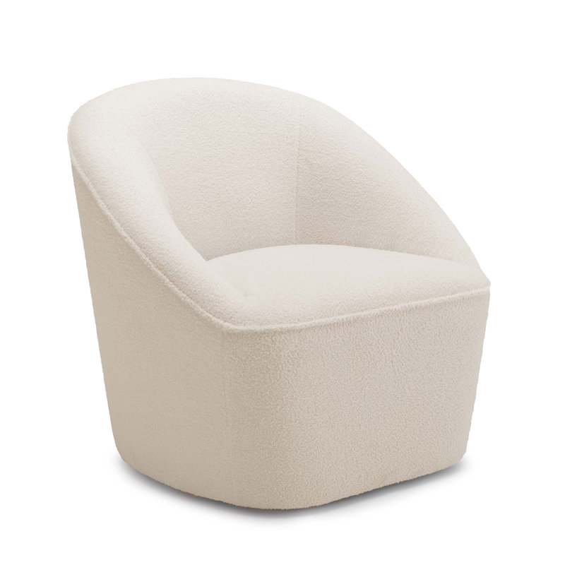 Fauteuil demi-tonneau Alemar, Tissu blanc cassé
