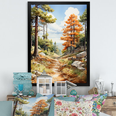 «Pine Tree Sunlit Path II», reproduction d'art sur toile