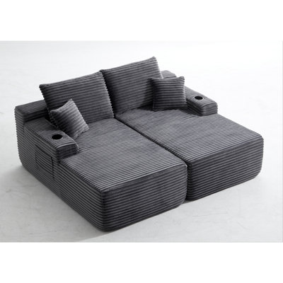 69" Cloud Sectional Couch, L-Shape Chaise With R-Shape Chaise With Deep Seat And Comfortable 2 Seater Couch For Modern Living Room,(Plush Fabric)