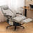 Kinnls Magnus Massage Office Chair with Heating Ventilation, Genuine Leather Power Recliner Chair with Footrest, Big and Tall Ergonomic Comfy Home Office Desk Chairs (Light  Gray)-953286255