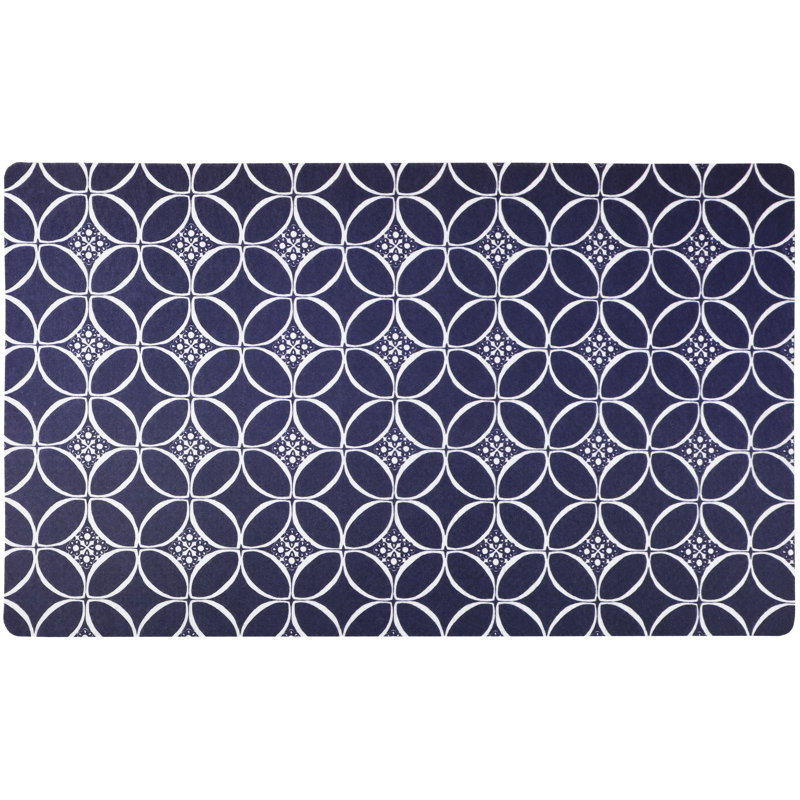 Indigo Blue Waterproof Pet Bowl Placemat, 12" x 20"