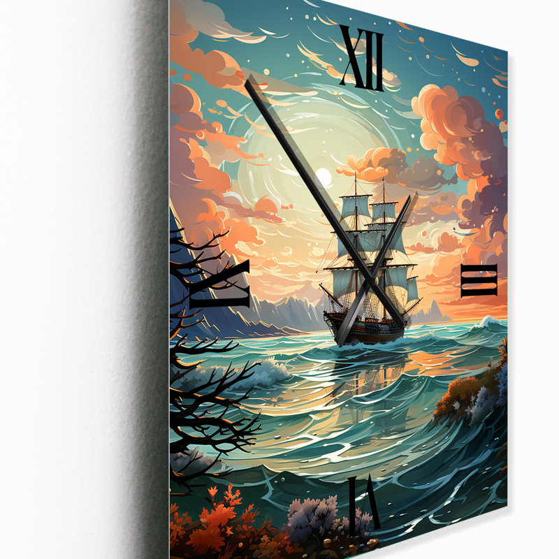 Arihaant - Horloge murale moderne nautique et de plage, Moyen