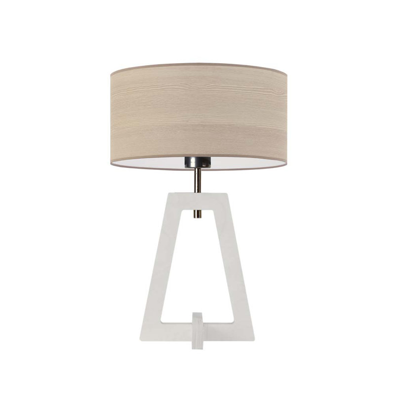 Besi Wood Table Lamp, White, White