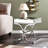 Mirrored End Table With Metal Base