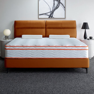 Matelas hybride simple 12 po avec mousse viscoélastique gélifiée et ressorts ensachés | Support moyen ferme, isolement de mouvement, soulagement de la pression