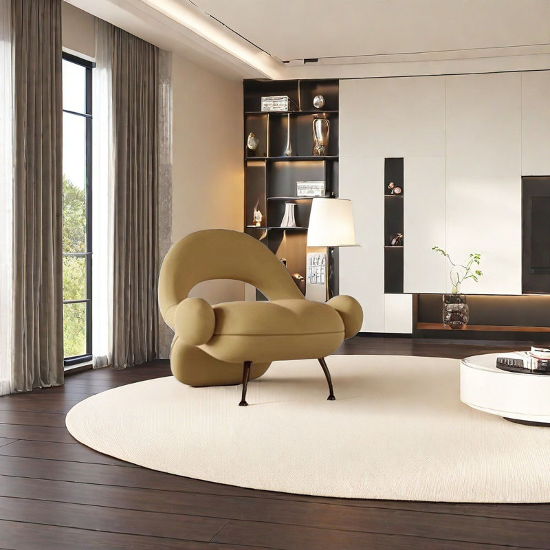 Creative negotiation sofa combination, Khaki Microfiber/Microsuede