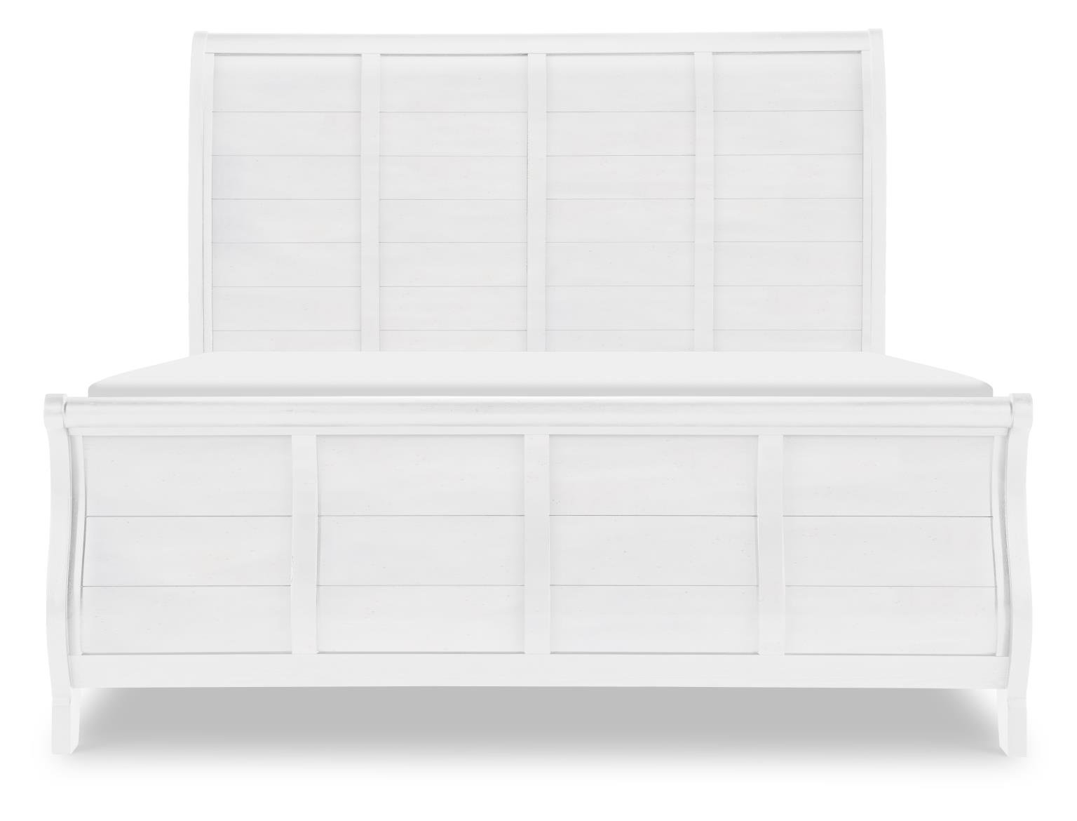 Country Living Sleigh Bed, White, King