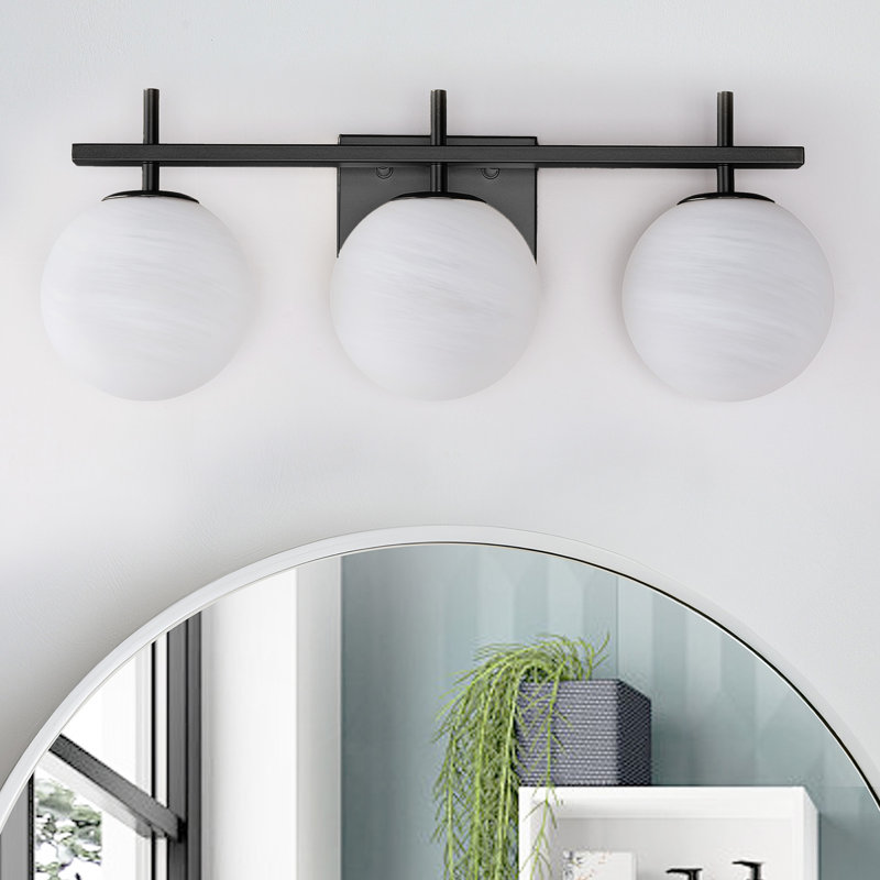 Éclairage pour meuble-lavabo à intensité variable Lio, 3, Noir mat