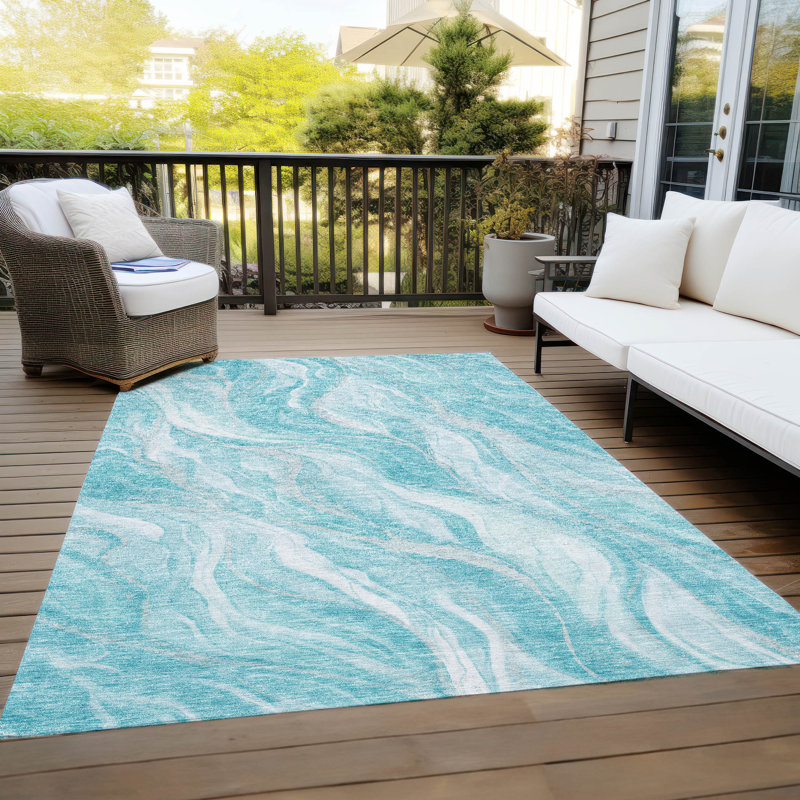 Karsyn Washable Abstract Indoor / Outdoor Rug, Rectangle 2'6" x 3'10"