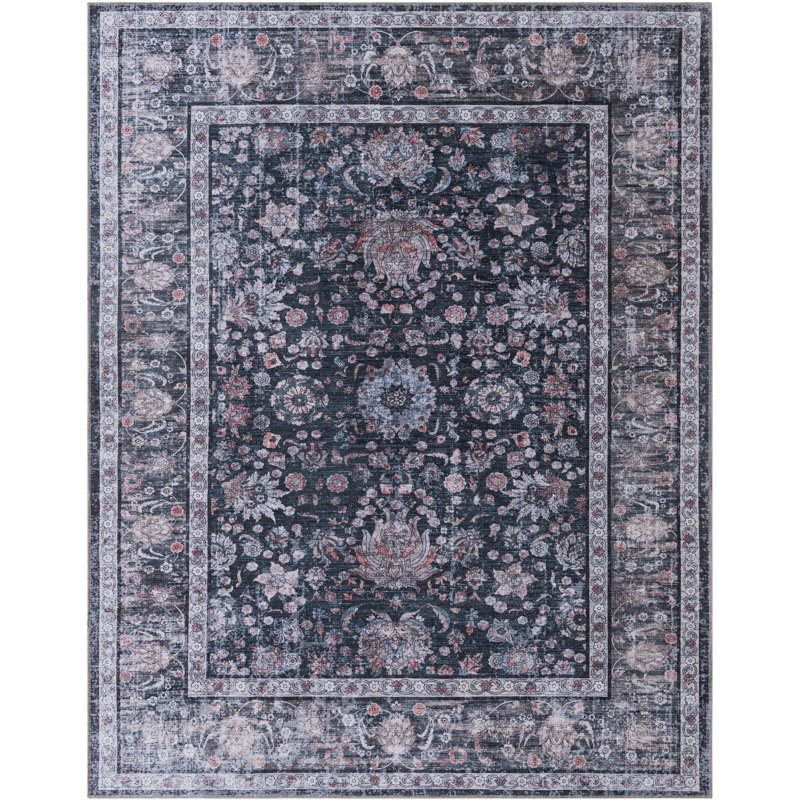 Tapis Samarth Thorine, Noir, Rectangle 7 pi 10 po x 10 pi