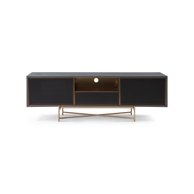 Allex Unfinished TV Stand for TVs up to 78", Grey/Brown