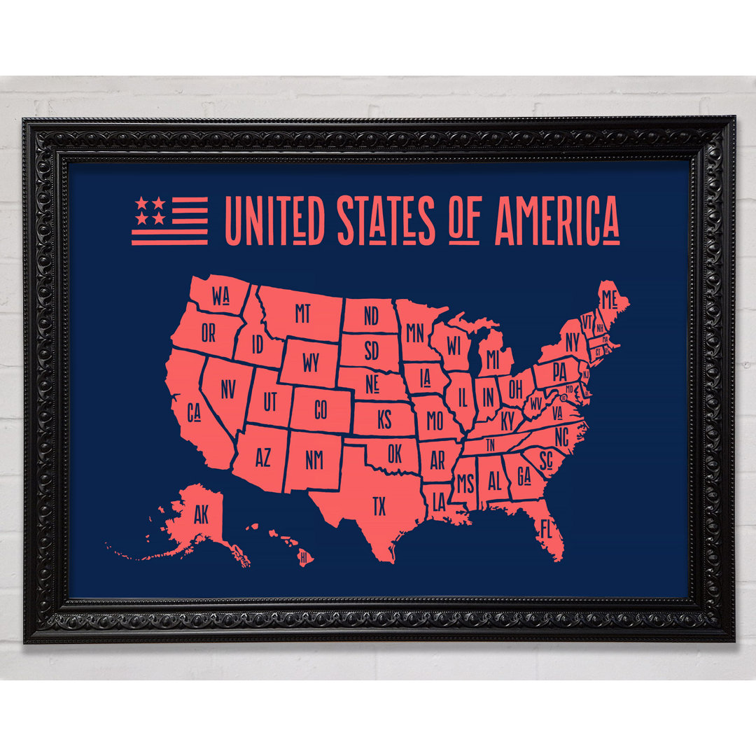 States Of America 1 - Einzelne Bilderrahmen Kunstdrucke