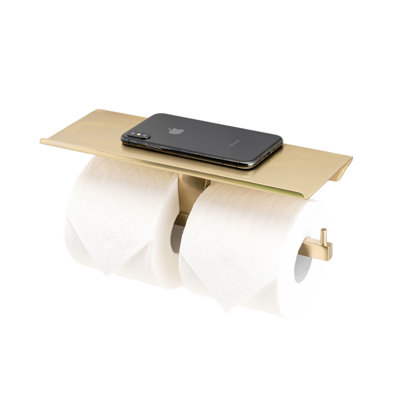 Porte-papier hygiénique mural avec tablette à rouleaux doubles