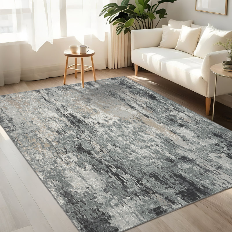 Modern Abstract Machine Washable Rug Stain Resistant Easy Cleaning Indoor Carpet With Non-Slip Backing Low Pile Floor Cover Non Shedding Folding Throw Carpet For Home Decor