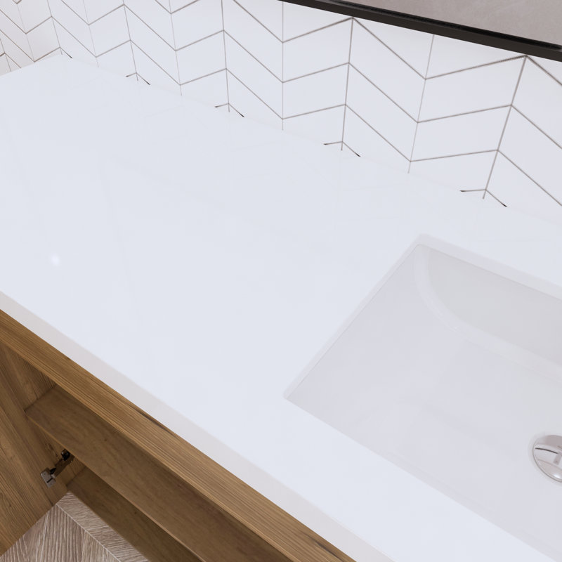 Verda Freestanding Vanity With Reinforced Acrylic Sink, Natural Oak