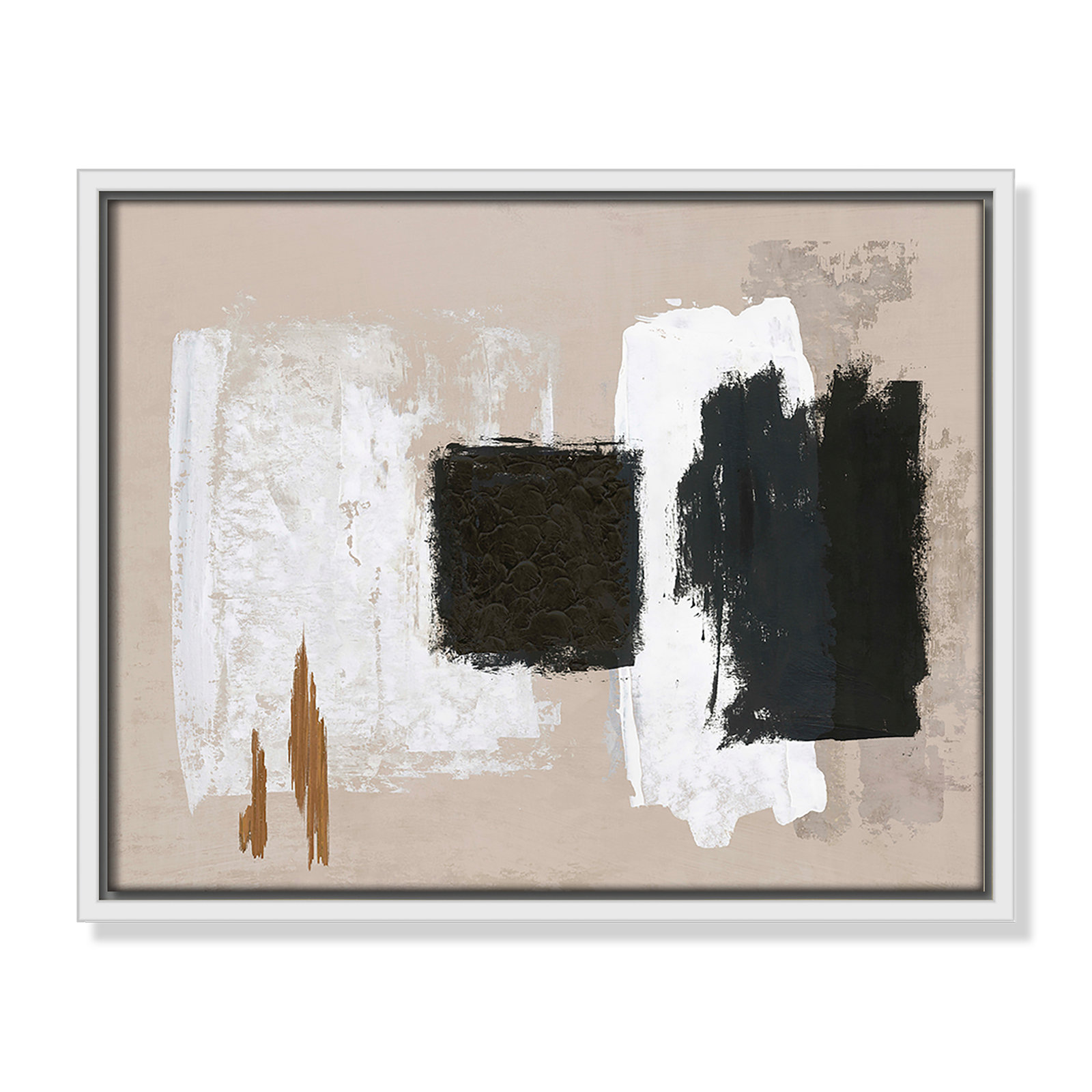 Imone "Golden Slate" Painting, 12.5" H x 15.5" W, White