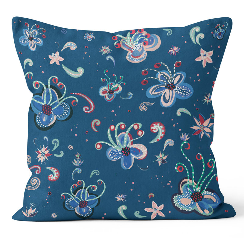 Lotus Flower - Bliss - House of Turnosky Cushion, Blue