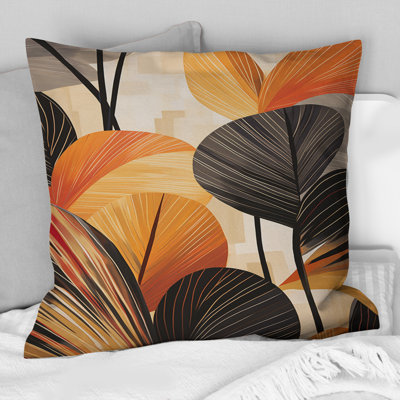 Coussin Funky Foliage In Terracotta I - Abstract Botanicals