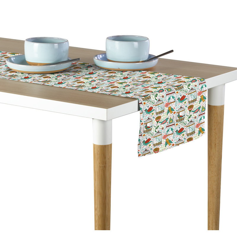 Jailyn Birds and Flowers Table Runner, 72" L x 12" W