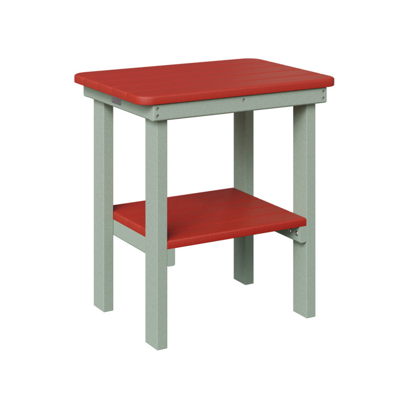 Berlin Gardens Rectangular End Dining Table, Scarlet Red, Seafoam