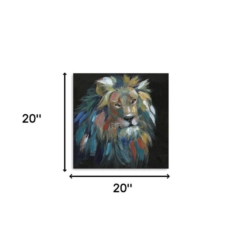 «Painted Lion Portrait», impression murale sans cadre