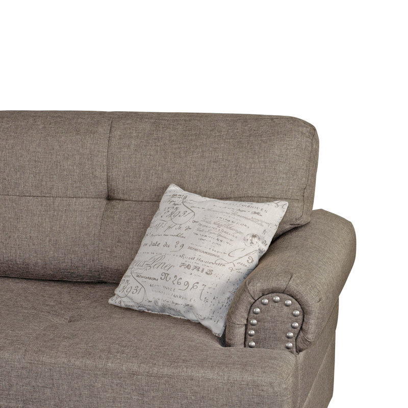 Burkhalter Upholstered L-Shaped Sectional Reversible, Mocha