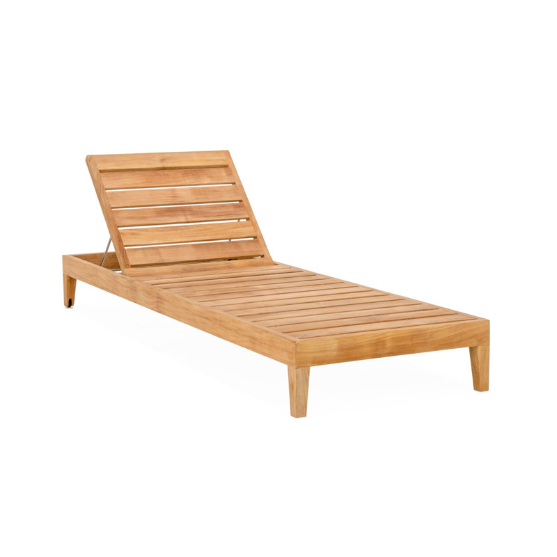 Classic Teak Chaise Lounge - Charcoal, Charcoal
