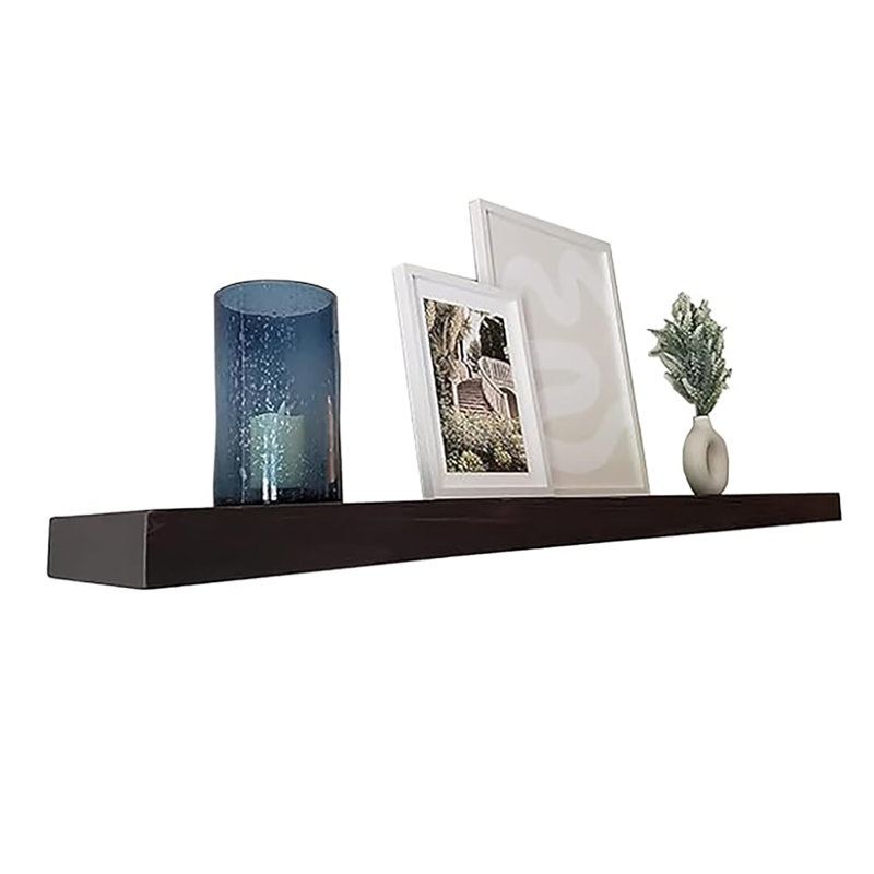Eneas Pine Floating Shelf, Natural, 2" H x 48" W x 6" D